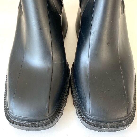 Chloé Black Rubbers Rain Boots EU 40 US 9 Urban Edgy Chunky Goth Grunge Runway - Picture 11 of 16